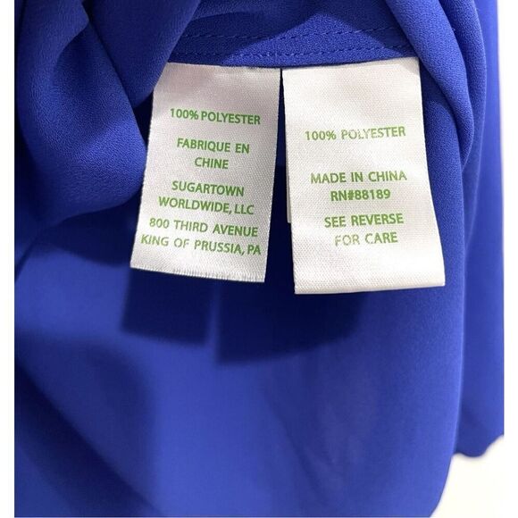 Lilly Pulitzer Size S Myah Long Sleeve Wrap Blouse Royal Purple Draped Relaxed - Picture 12 of 13